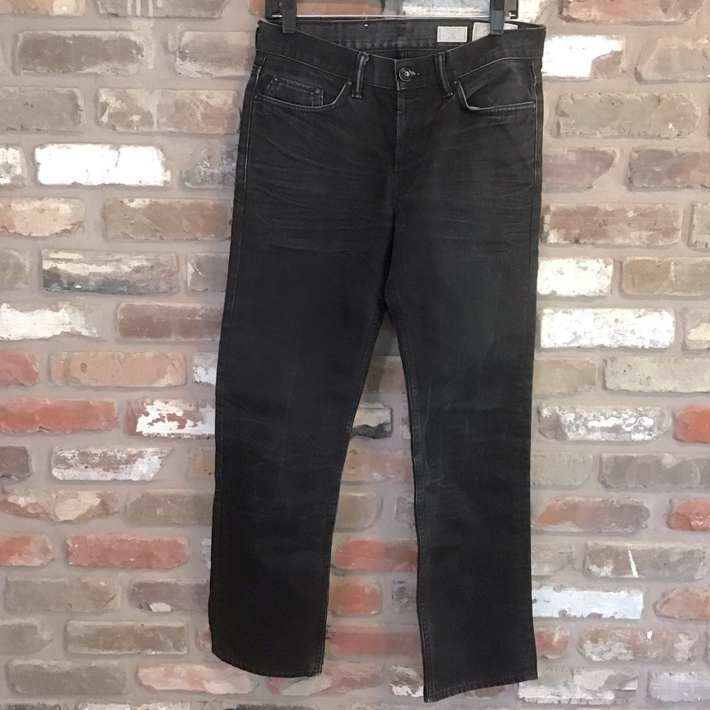 ALL SAINTS Men’s SAILOR Standard Fit Black Buttons Fly Jeans 32